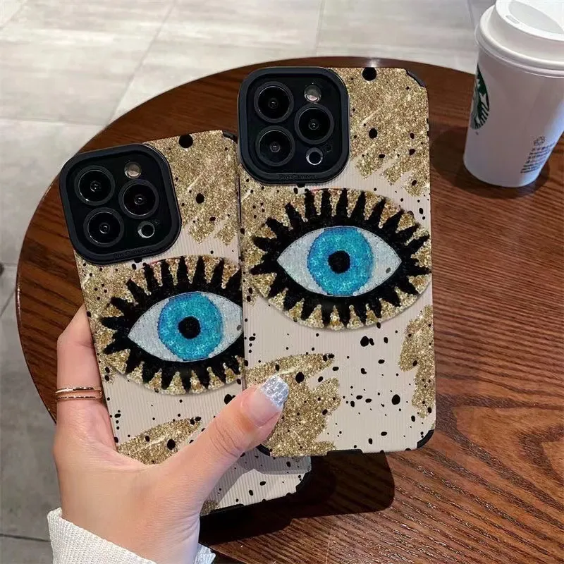 Vintage Nordic Blue Eye Design TPU Soft Phone Case for Apple