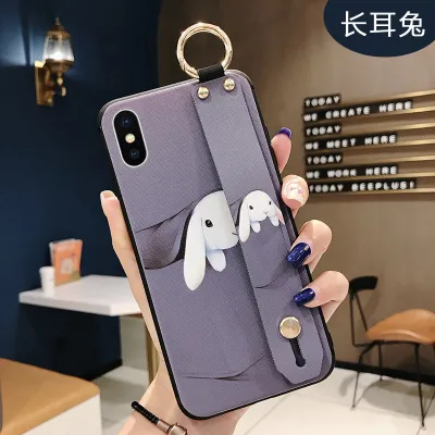 Wristband Apple 15 Pro Max Cute Animal Cat Rabbit TPU Phone Case