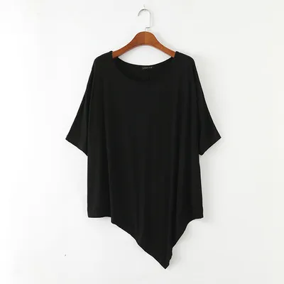 Women's Batwing Sleeve Modal Short-Sleeved T-Shirt - Loose Fit Summer Crewneck Top
