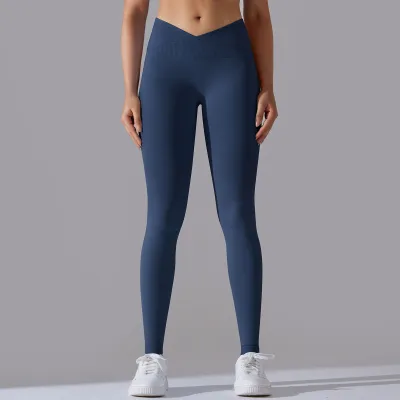 Women Yoga Solid Color Seamless Sports Leggings Set