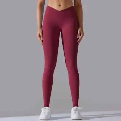Women Yoga Solid Color Seamless Sports Leggings Set