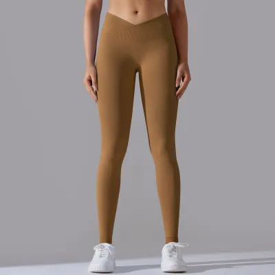 Women Yoga Solid Color Seamless Sports Leggings Set