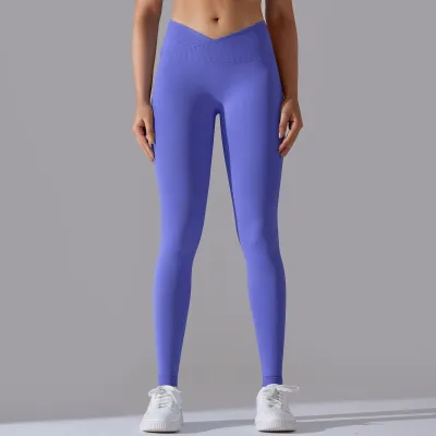 Women Yoga Solid Color Seamless Sports Leggings Set