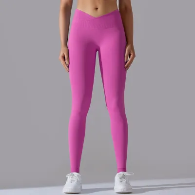 Women Yoga Solid Color Seamless Sports Leggings Set