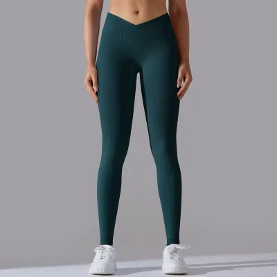 Women Yoga Solid Color Seamless Sports Leggings Set