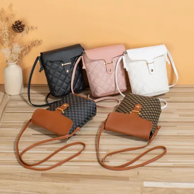 Women Fashion Casual Rhombic Embroidered Crossbody Purses