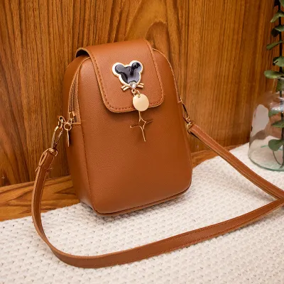 Women Fashion Solid Color Zipper Star Pendant Long Purses PU Leather Purse