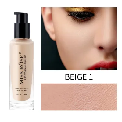 MISS ROSE Women Lasting Concealer Lightweight Liquid Foundation Natural Clear