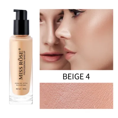 MISS ROSE Women Lasting Concealer Lightweight Liquid Foundation Natural Clear