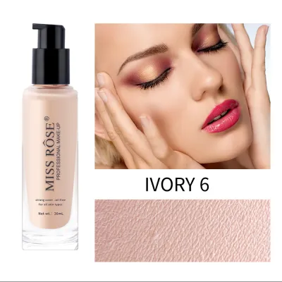 MISS ROSE Women Lasting Concealer Lightweight Liquid Foundation Natural Clear