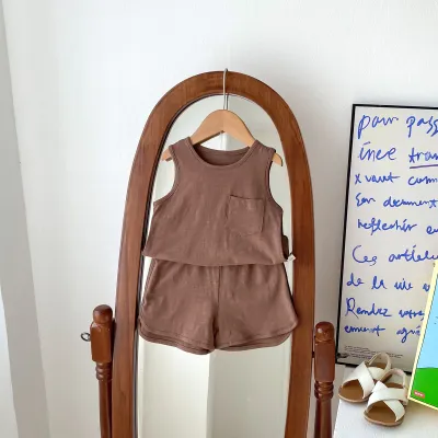 Kids Toddler Boys Girls Casual Cute Stripe Tank Top Shorts Set