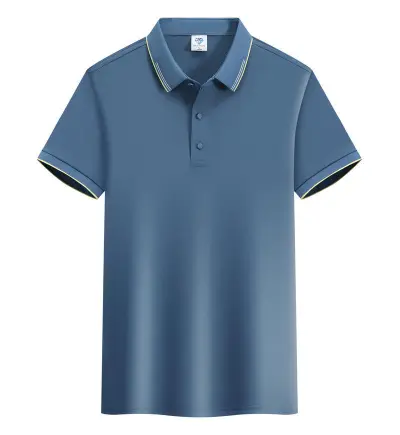 Unisex Simple Stripe Lapel Polo Collar Logo Printing Custom Embroidered Shirt