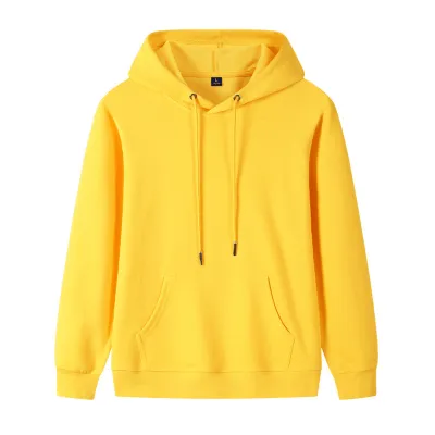 Custom Logo 320g Unisex Casual Solid Color Cotton Pullover Hoodie