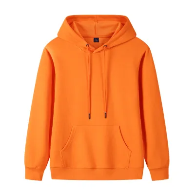Custom Logo 320g Unisex Casual Solid Color Cotton Pullover Hoodie