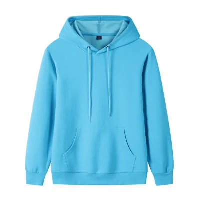 Custom Logo 320g Unisex Casual Solid Color Cotton Pullover Hoodie