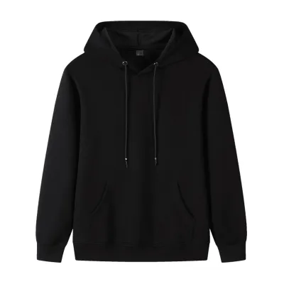 Custom Logo 320g Unisex Casual Solid Color Cotton Pullover Hoodie