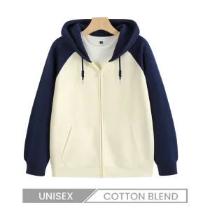 Custom Logo Men Women Thickened Color Contrast Zip-Up Hoodies