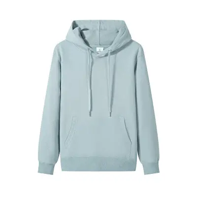 Custom Logo 300g 100% Cotton Unisex Casual Solid Color Basic Pullover Hoodie