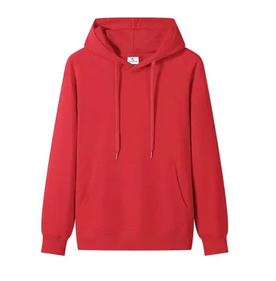 Custom Logo 300g 100% Cotton Unisex Casual Solid Color Basic Pullover Hoodie