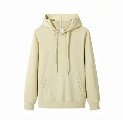 Custom Logo 300g 100% Cotton Unisex Casual Solid Color Basic Pullover Hoodie