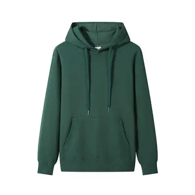 Custom Logo 300g 100% Cotton Unisex Casual Solid Color Basic Pullover Hoodie
