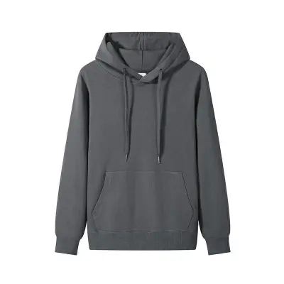 Custom Logo 300g 100% Cotton Unisex Casual Solid Color Basic Pullover Hoodie