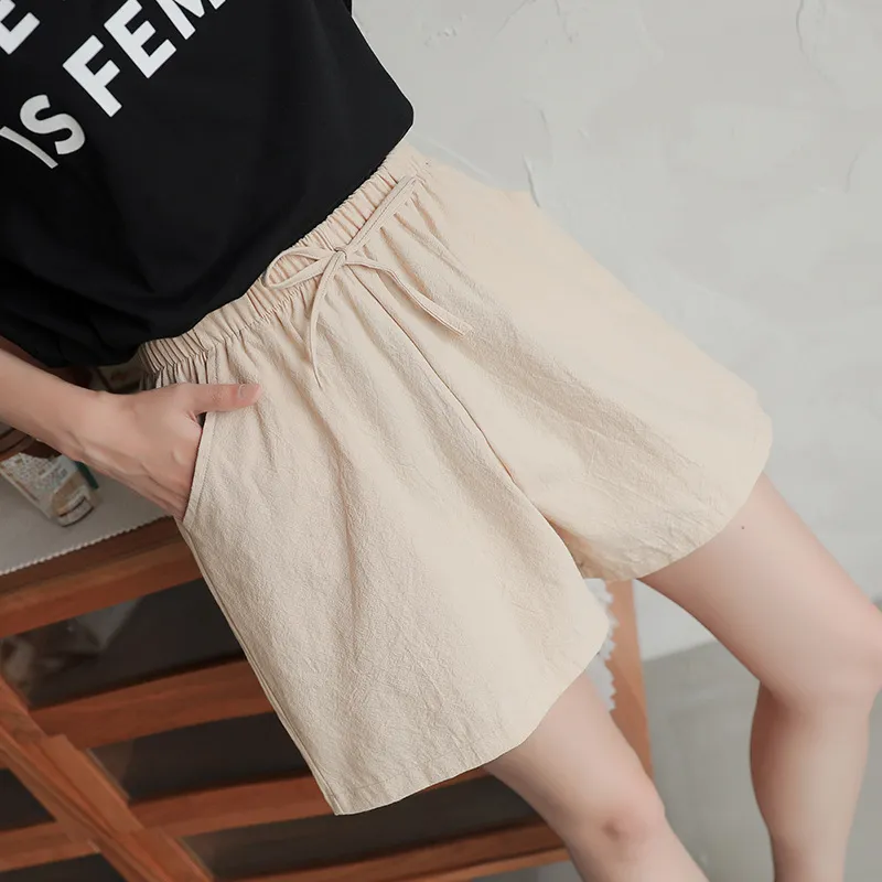 Summer Women Casual Loose Wide-Leg Shorts
