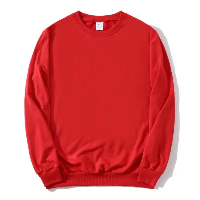 Custom Logo Unisex Solid Color Round Neck Casual Pullover Sweatshirt