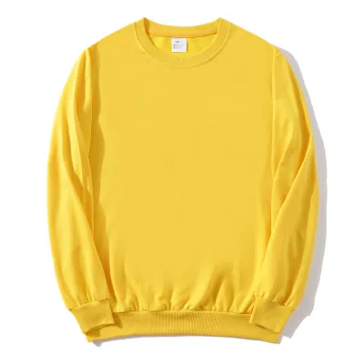 Custom Logo Unisex Solid Color Round Neck Casual Pullover Sweatshirt