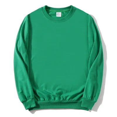 Custom Logo Unisex Solid Color Round Neck Casual Pullover Sweatshirt