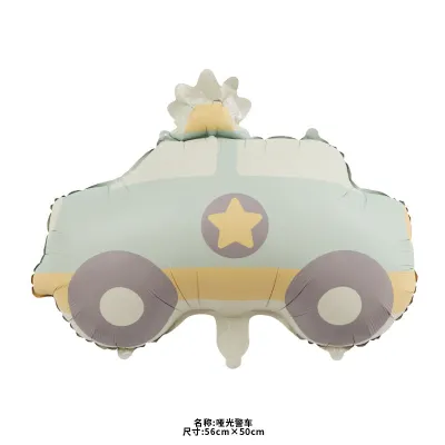 Cute Retro Matte Bear Car Plane Rainbow Aluminum Film Balloon Children Birthday Party Decoration