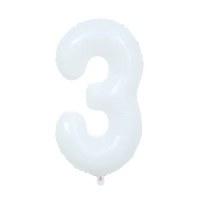 40 Inch White Large Digital Aluminum Balloon Baby Birthday Party Year Old Decoration