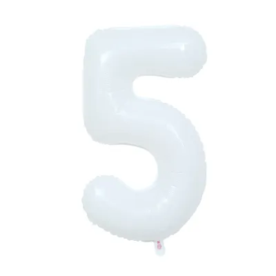 40 Inch White Large Digital Aluminum Balloon Baby Birthday Party Year Old Decoration