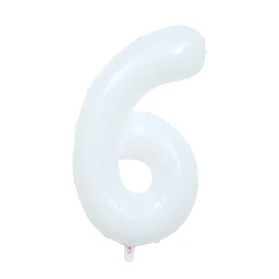 40 Inch White Large Digital Aluminum Balloon Baby Birthday Party Year Old Decoration