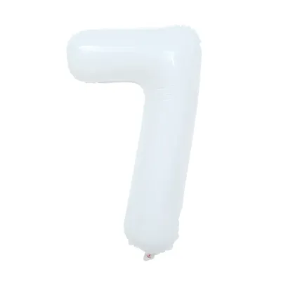 40 Inch White Large Digital Aluminum Balloon Baby Birthday Party Year Old Decoration