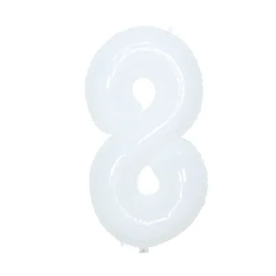 40 Inch White Large Digital Aluminum Balloon Baby Birthday Party Year Old Decoration