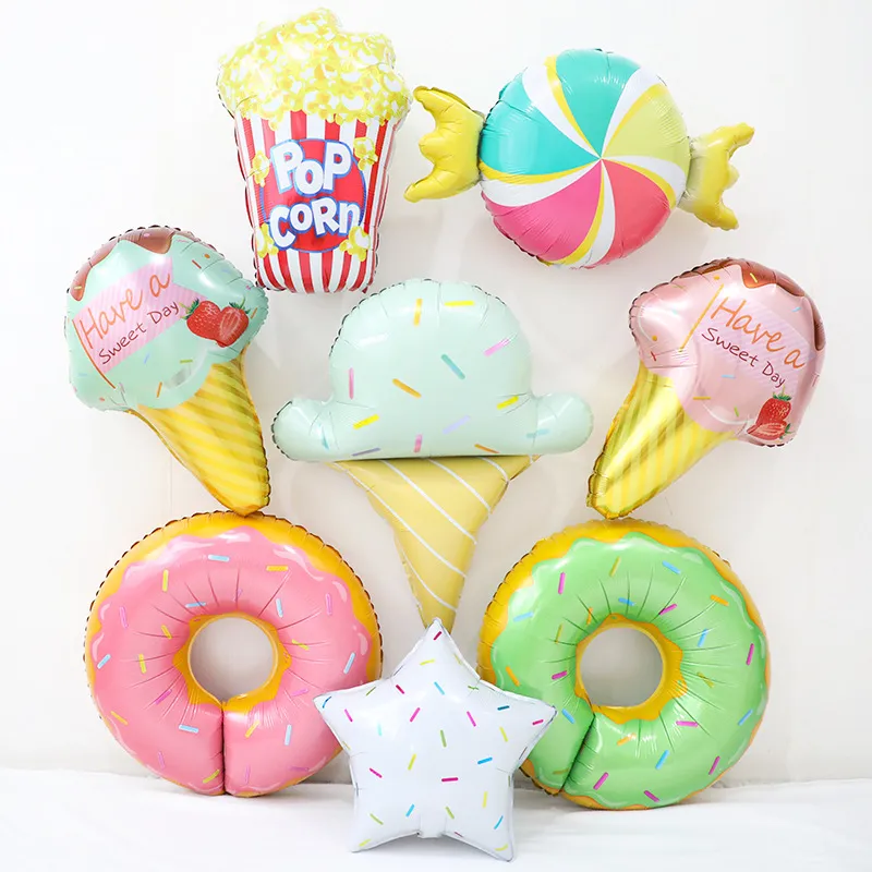 Cartoon Summer Ice Cream Cone Shape Balloon Holiday Party Venue Decoration