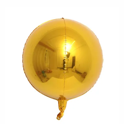 15 Inch 4D Three-Dimensional Aluminum Balloon Round Gold Silver Holiday Party Decoration