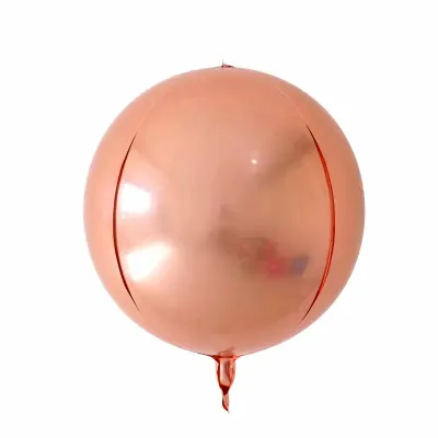 15 Inch 4D Three-Dimensional Aluminum Balloon Round Gold Silver Holiday Party Decoration
