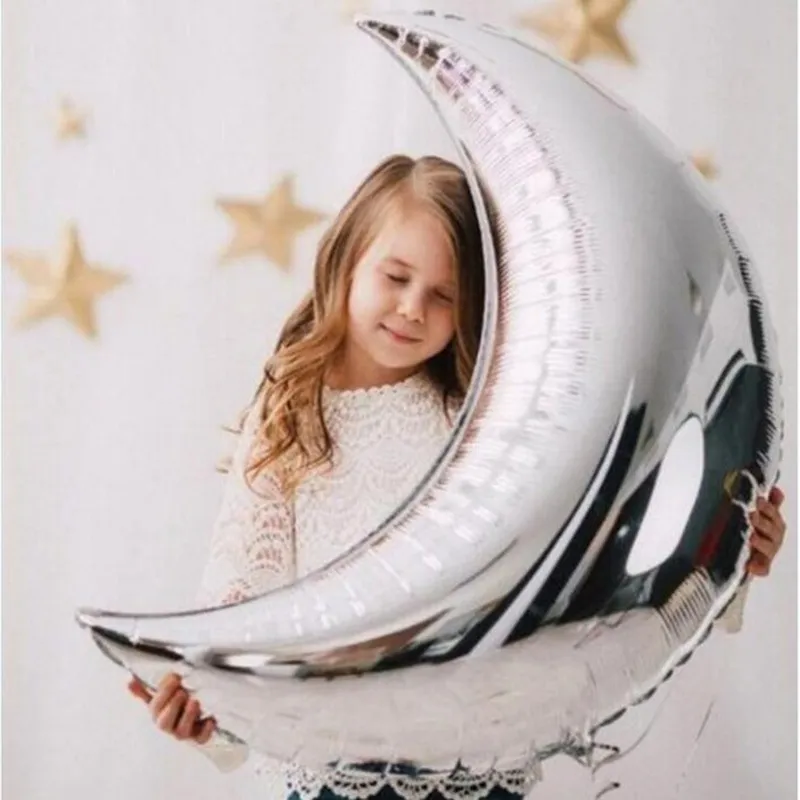 32 Inch Moon Aluminum Film Balloon Festival Party Venue Decoration