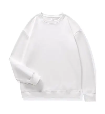 Custom Logo 310g Women Casual Solid Color Cotton Crewneck Sweatshirt