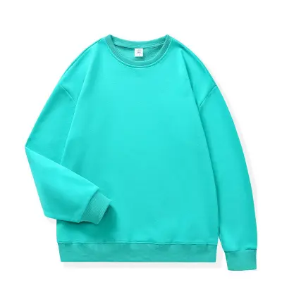 Custom Logo 310g Women Casual Solid Color Cotton Crewneck Sweatshirt