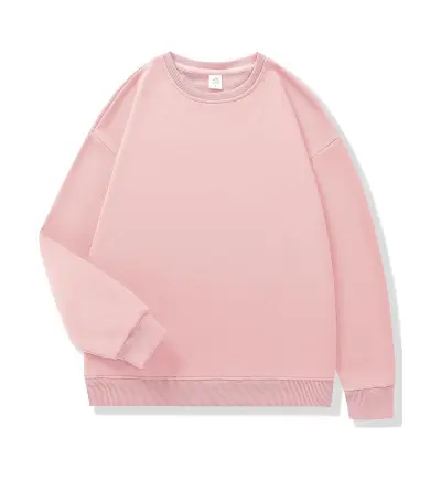 Custom Logo 310g Women Casual Solid Color Cotton Crewneck Sweatshirt
