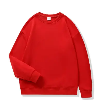 Custom Logo 310g Women Casual Solid Color Cotton Crewneck Sweatshirt