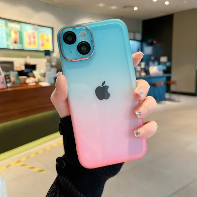 Women Fashion Two-Color Gradient TPU Back Cover Phone Case for iPhone 14/13 Series