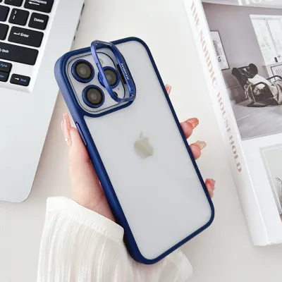 Women Simple Clear Silicone Invisible Stand Apple Phone Protective Case