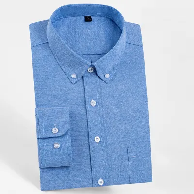 Spring And Autumn Youth College Style Slim Fit Scrub Oxford Spinning Dress Shirt Custom
