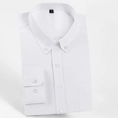 Spring And Autumn Youth College Style Slim Fit Scrub Oxford Spinning Dress Shirt Custom