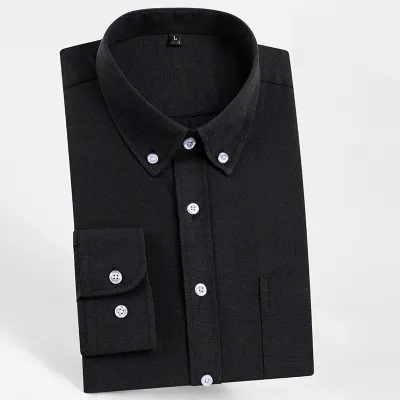 Spring And Autumn Youth College Style Slim Fit Scrub Oxford Spinning Dress Shirt Custom