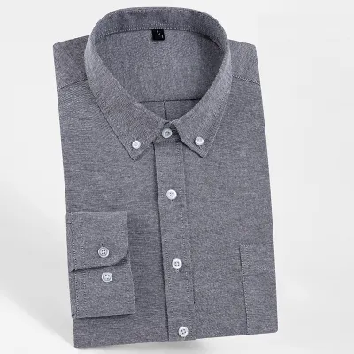 Spring And Autumn Youth College Style Slim Fit Scrub Oxford Spinning Dress Shirt Custom